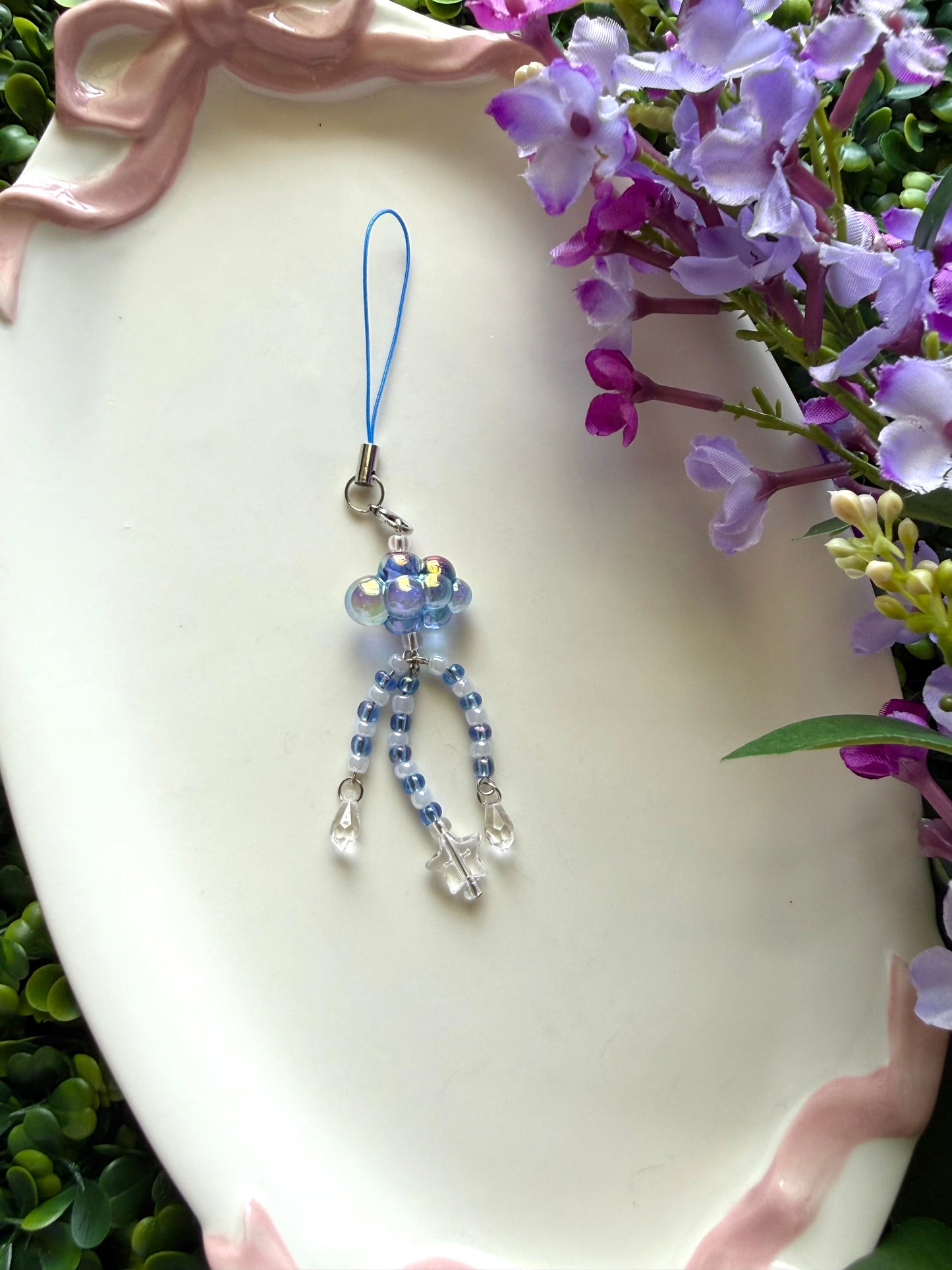 Blue Rain Phone Charm