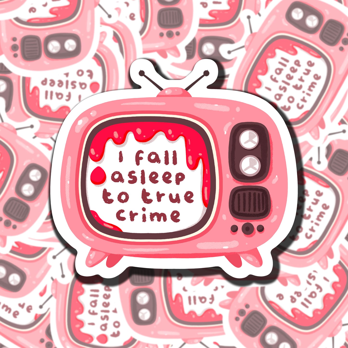 Fall Asleep To True Crime Sticker