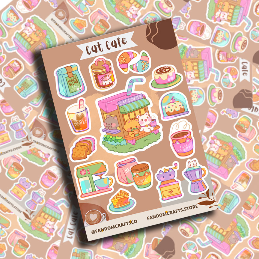 Cat Cafe n Sticker Sheet