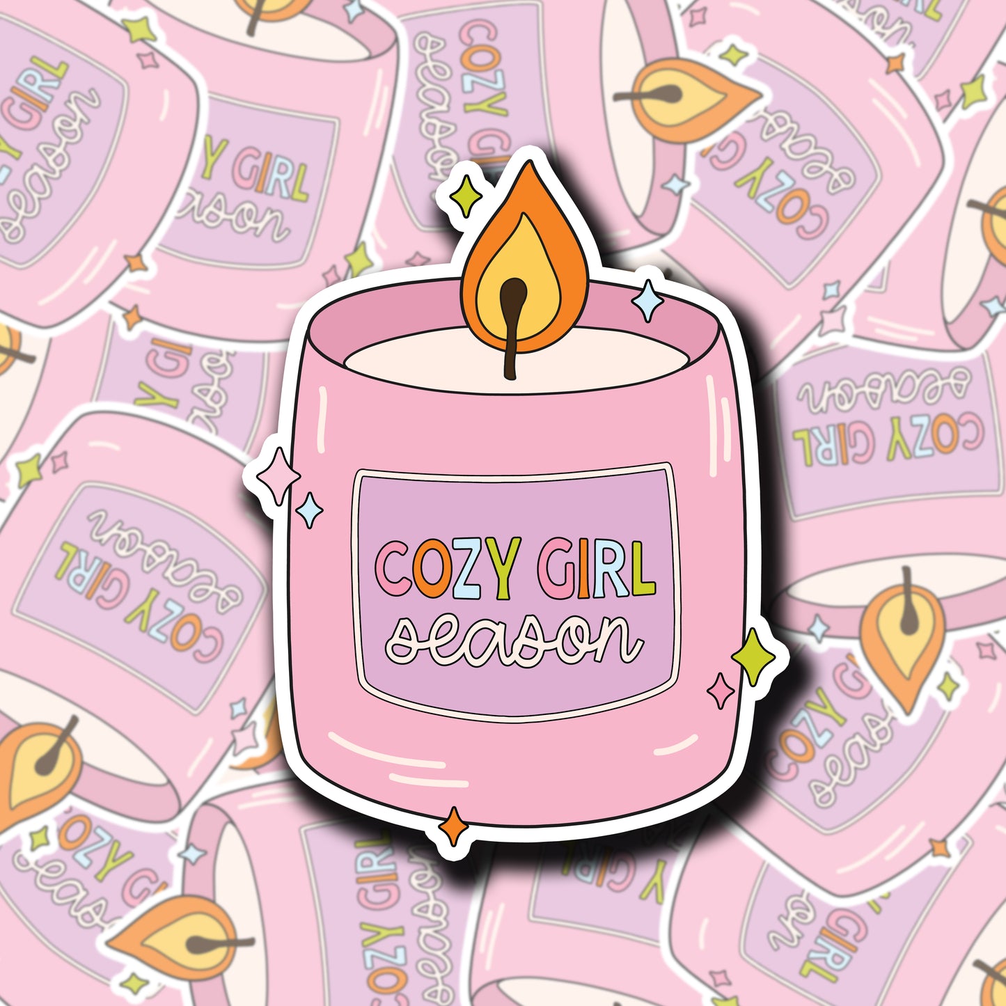 Cozy girl Candle Stikcer