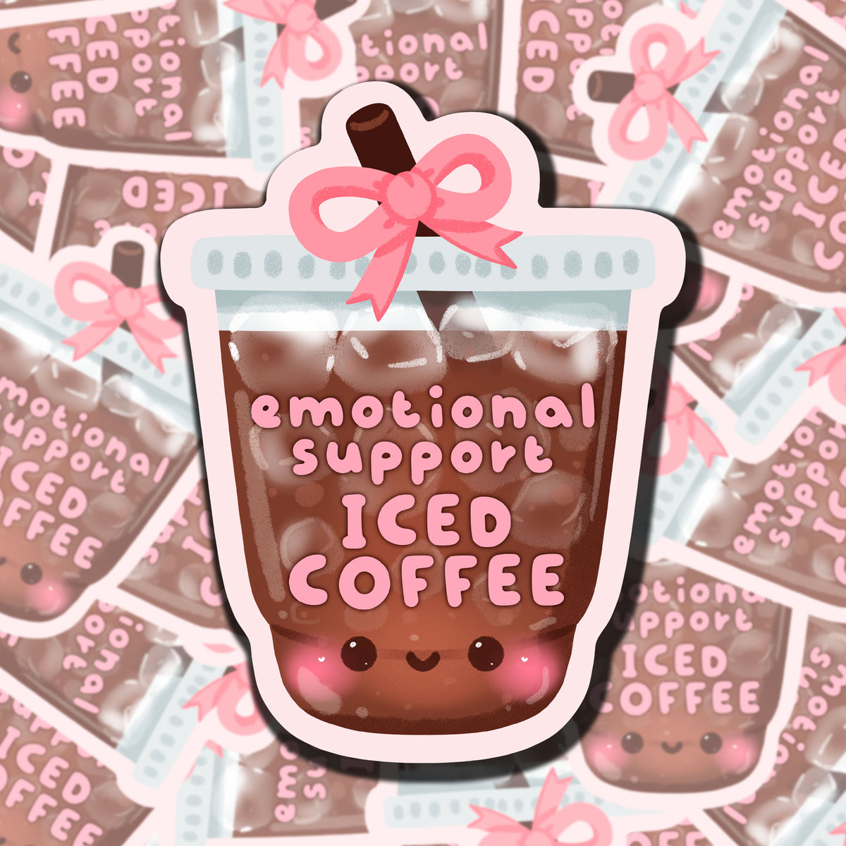 Emotional Support Iced Coffee Sticker
