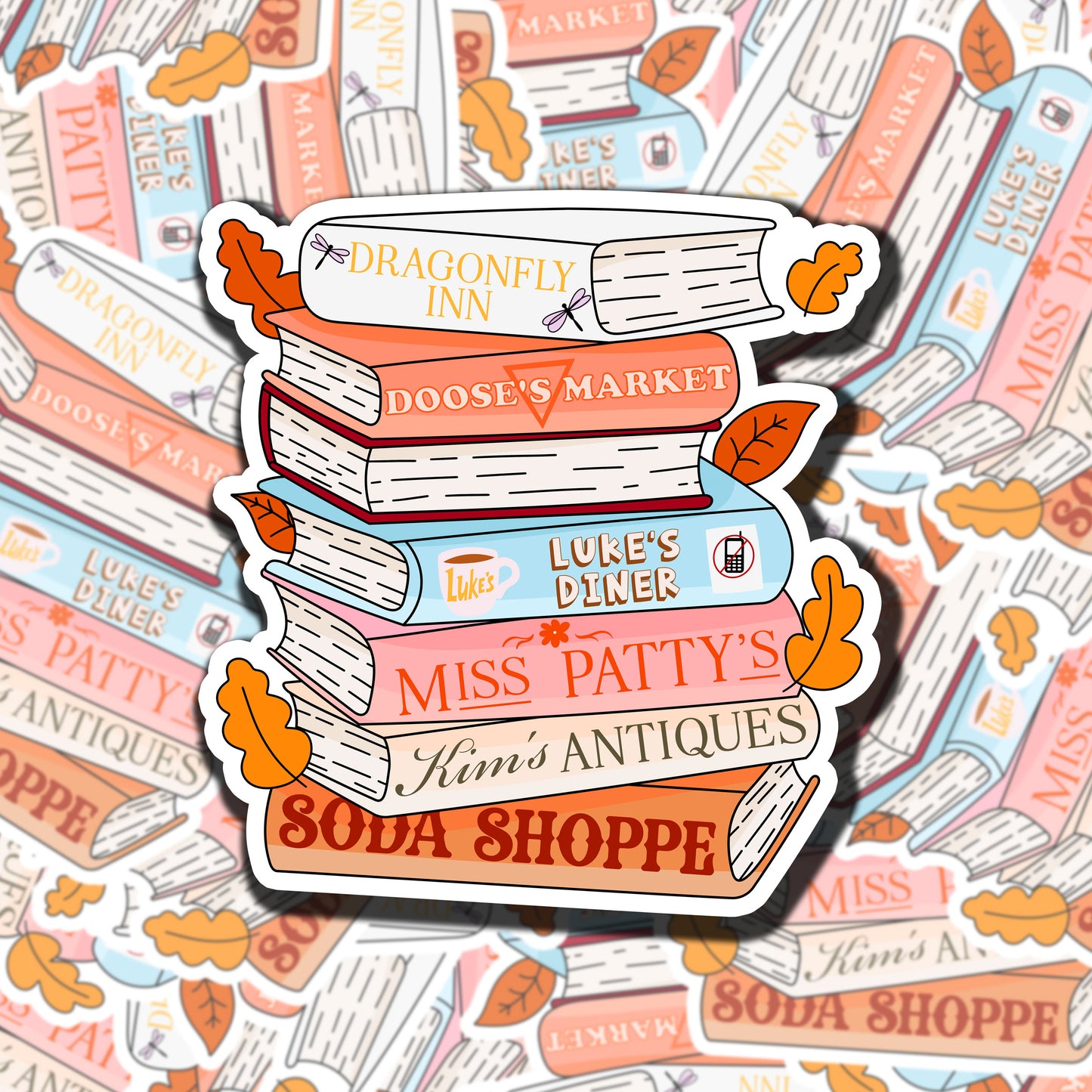 Fall Book Stack Sticker