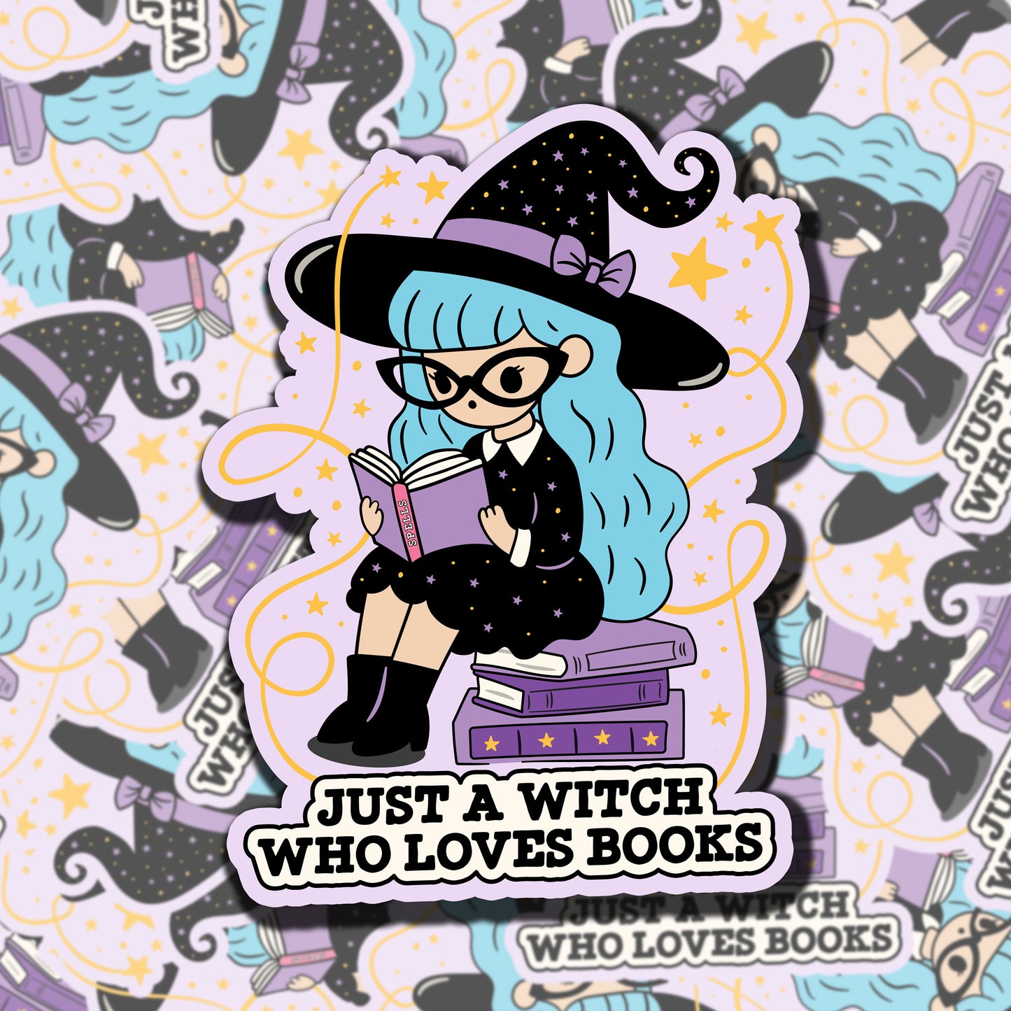 Witch Who Loves Books Sticker