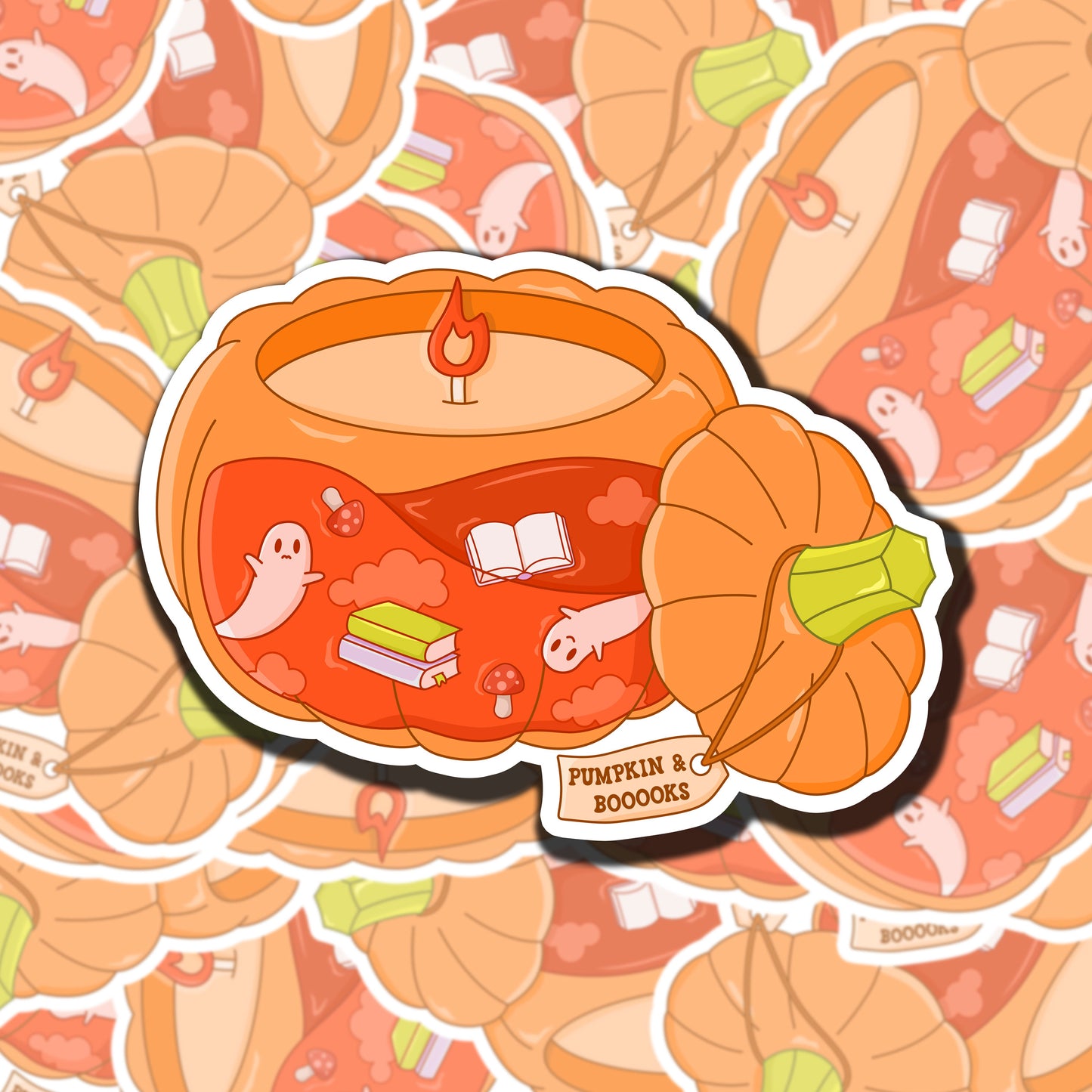 Pumpkin Candle Sticker
