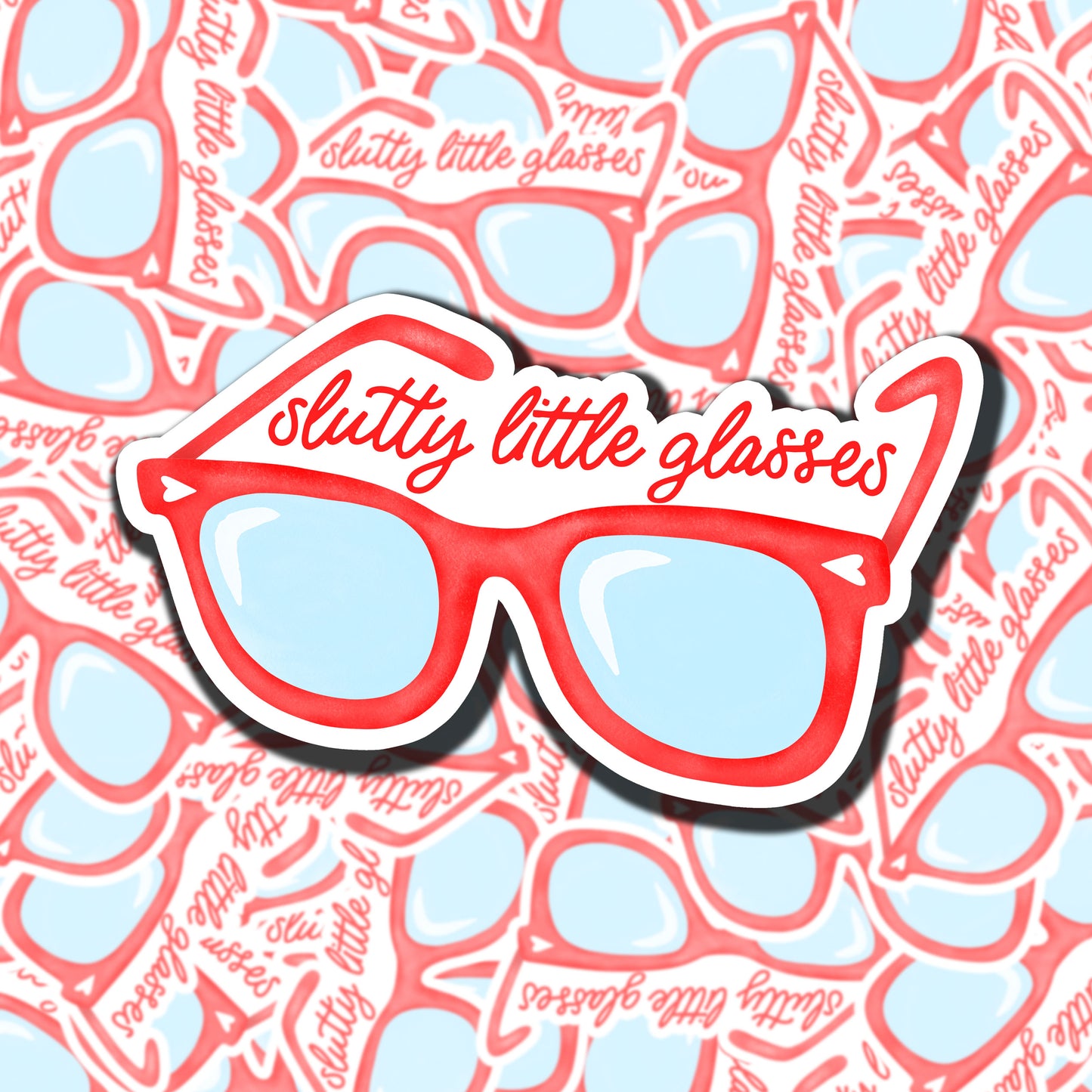 Slutty Little Glasses Sticker