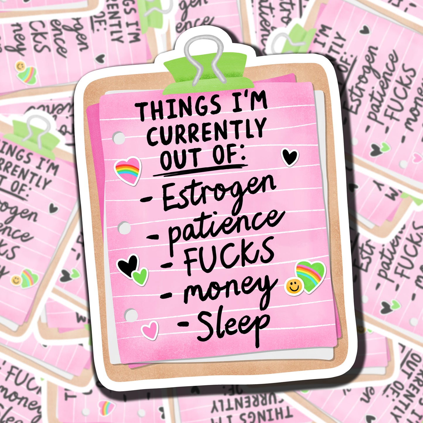 Things I'm Currently out of Sticker