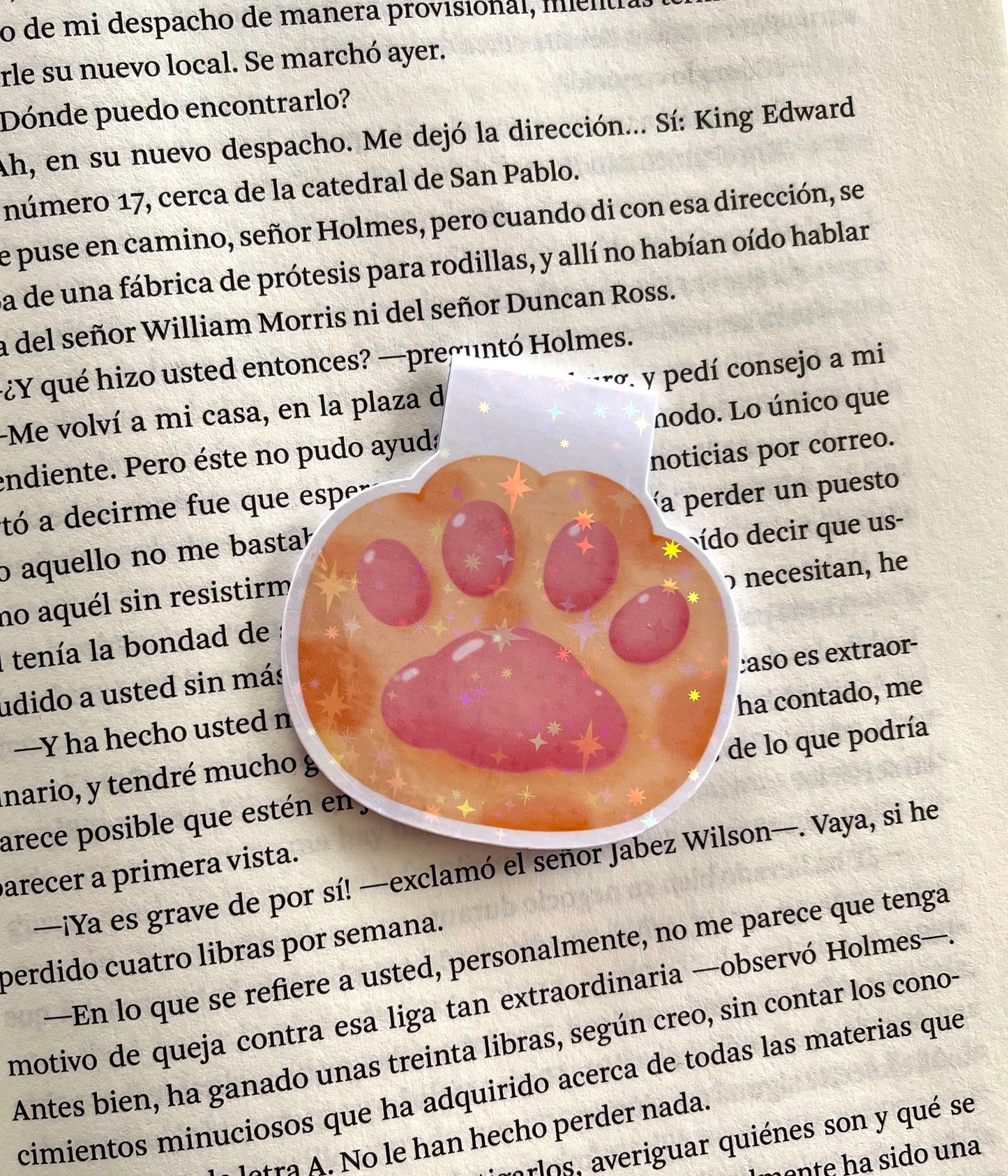 Orange Cat Paw Magnetic Bookmark