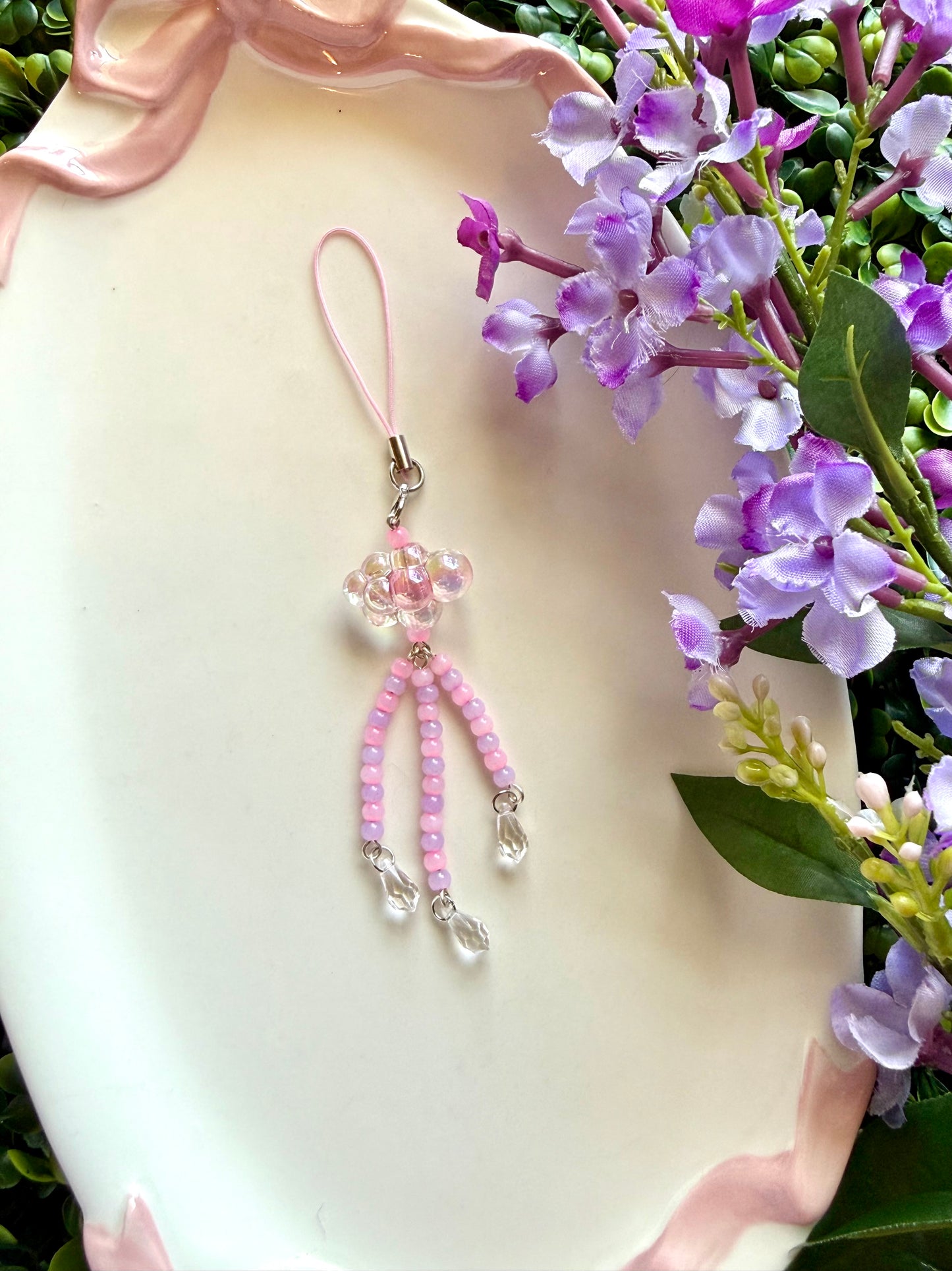 Pink Rain Phone Charm