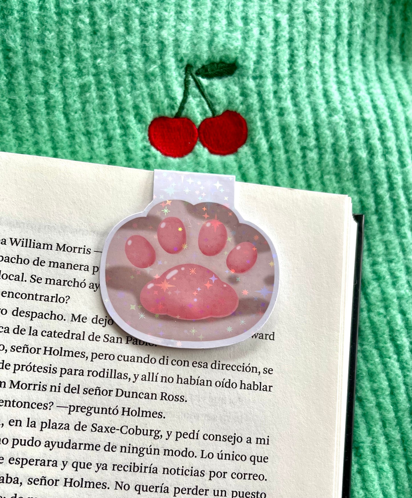 Brown Cat Paw Magnetic Bookmark (holographic)