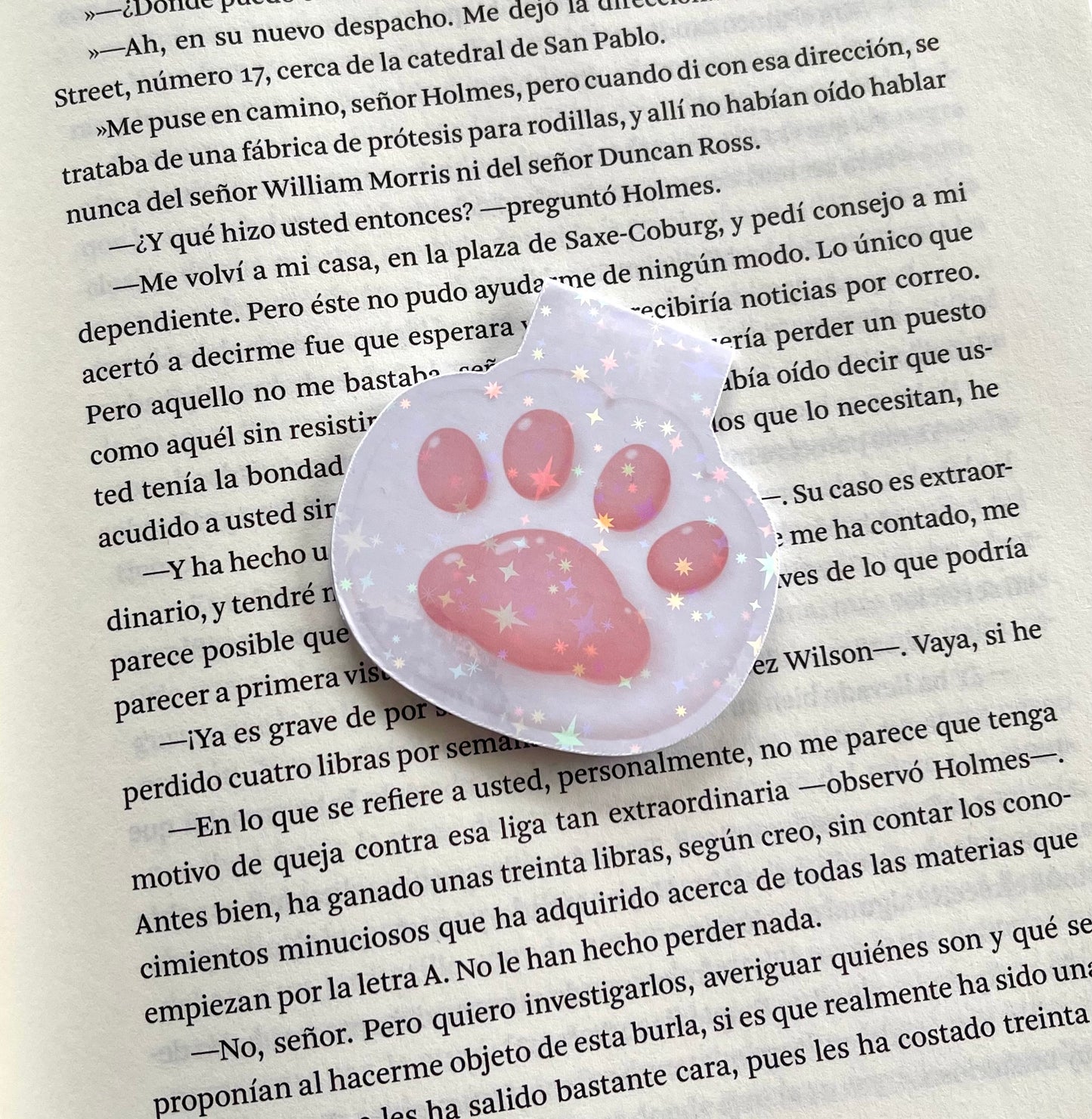 White Cat Paw Magnetic Bookmark (holographic)