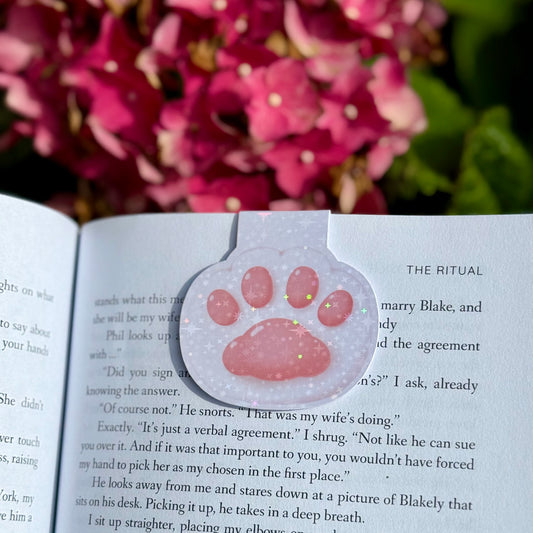 White Cat Paw Magnetic Bookmark (holographic)