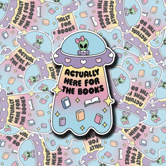 Bookish Alien Girl Sticker