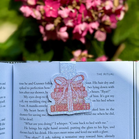 Coquette Book Stack Magnetic Bookmark (holographic)