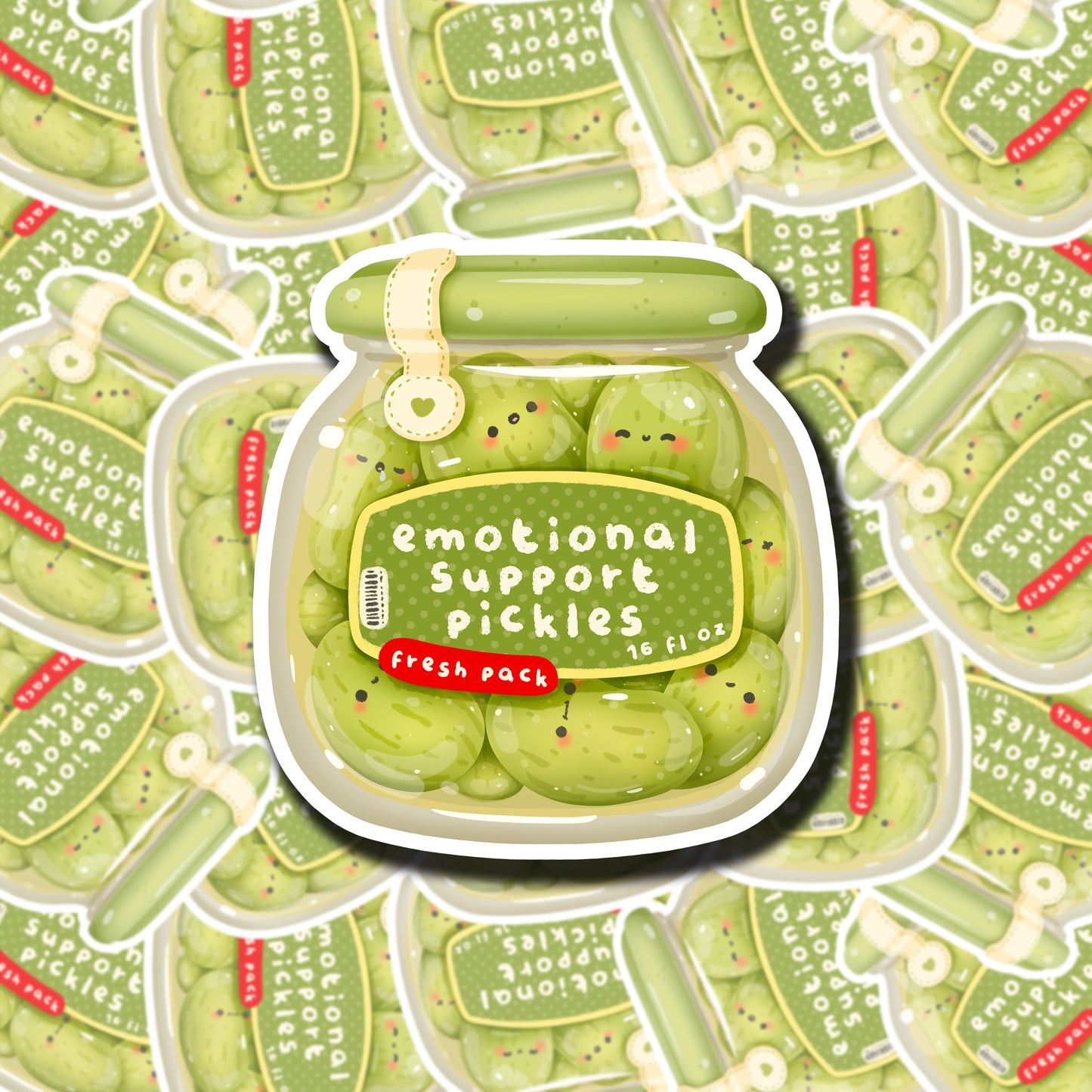 Emotional Support Pickles Sticker