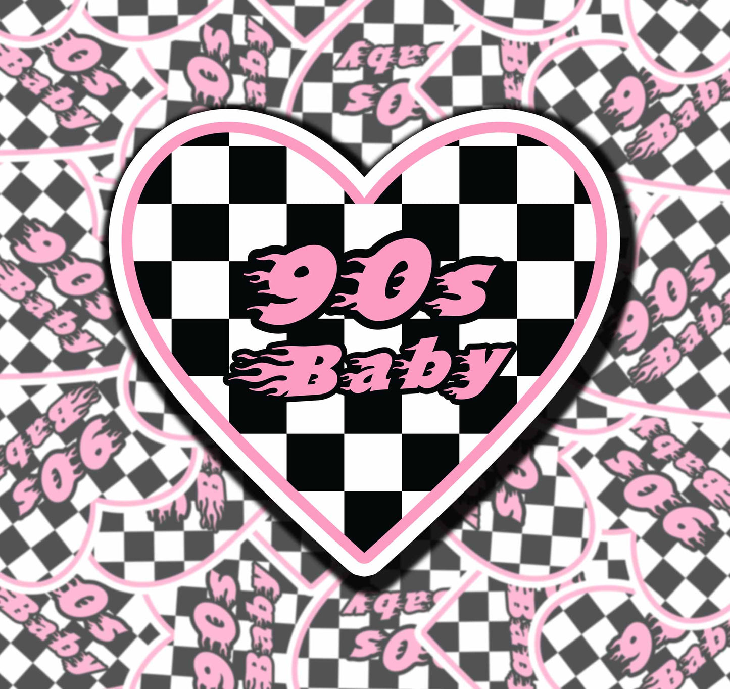 90's Baby Heart Sticker