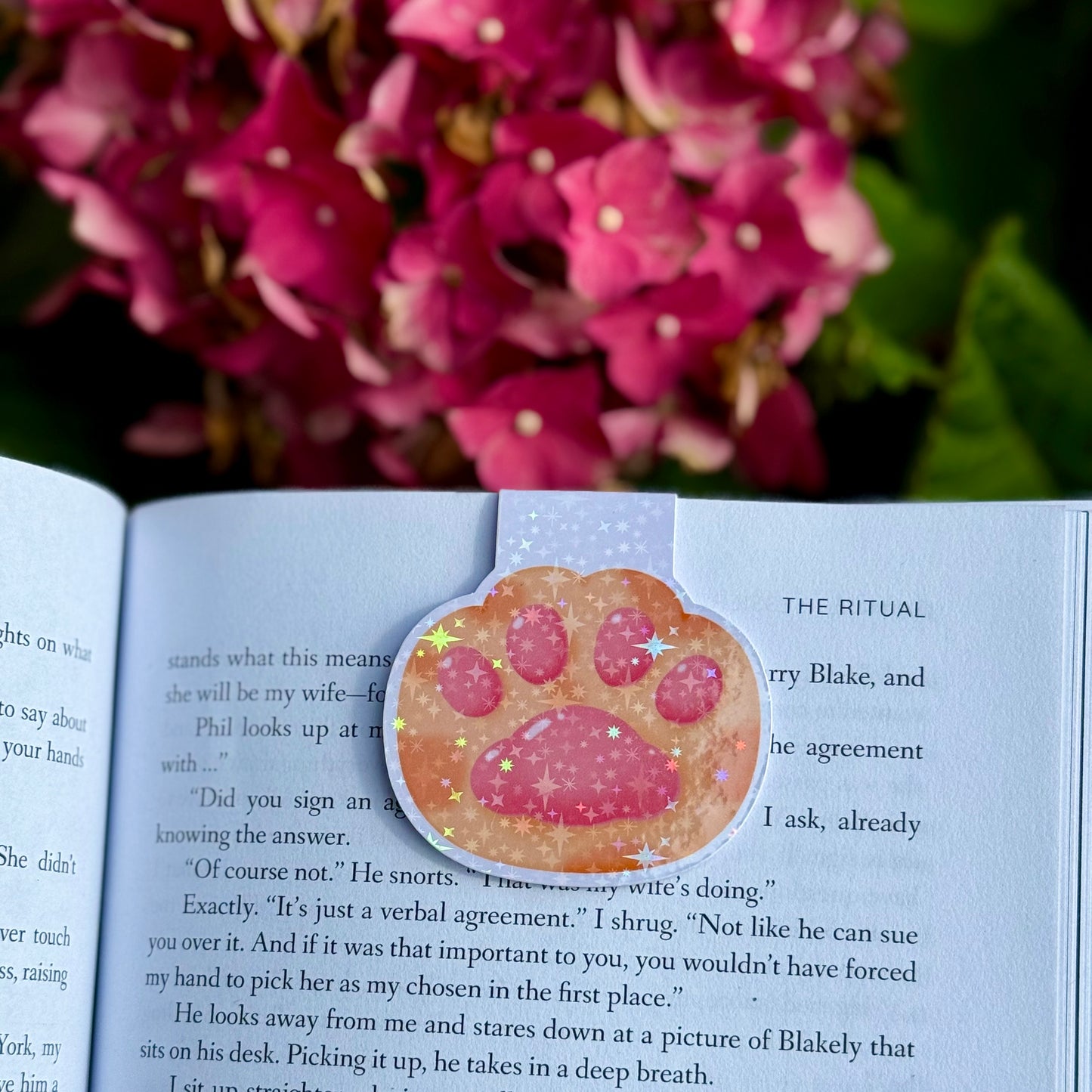 Orange Cat Paw Magnetic Bookmark (holographic)