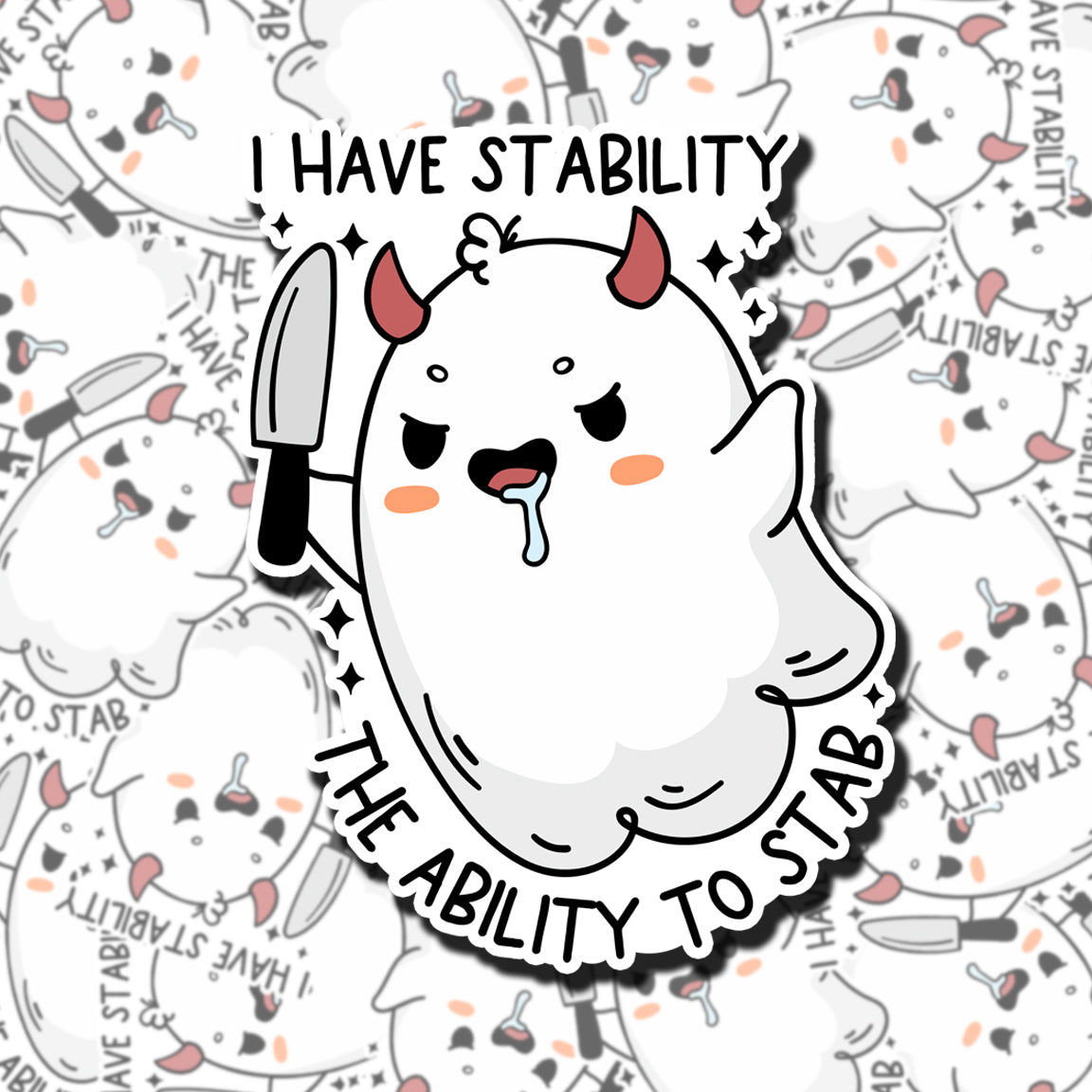 Stabby Ghost Sticker