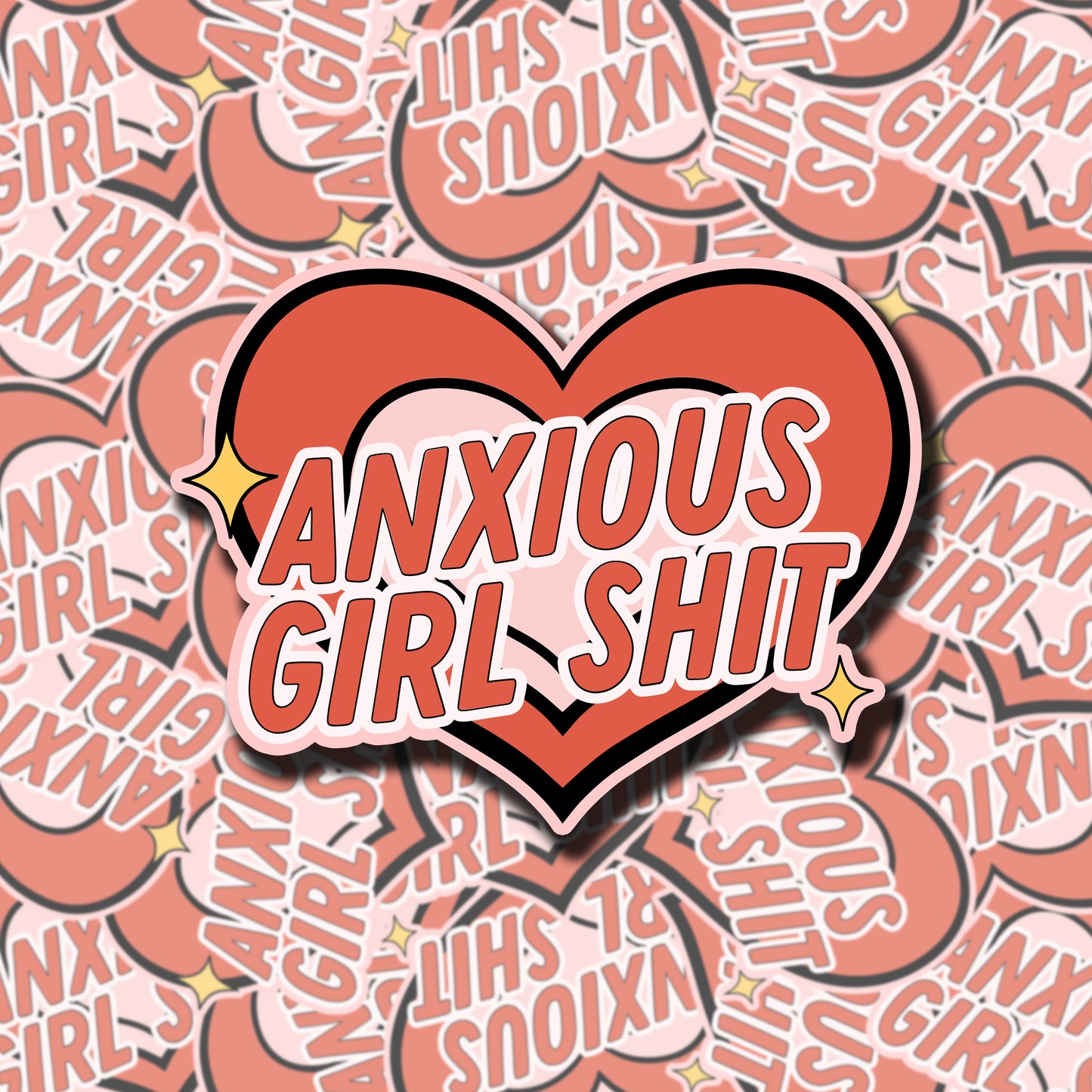 Anxious Girl Shit Sticker