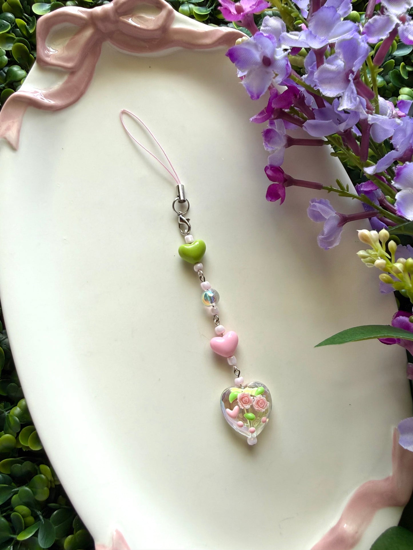 Clear Pink Phone Charm