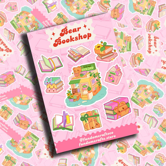 Bear Bookshop Sticker Sheet