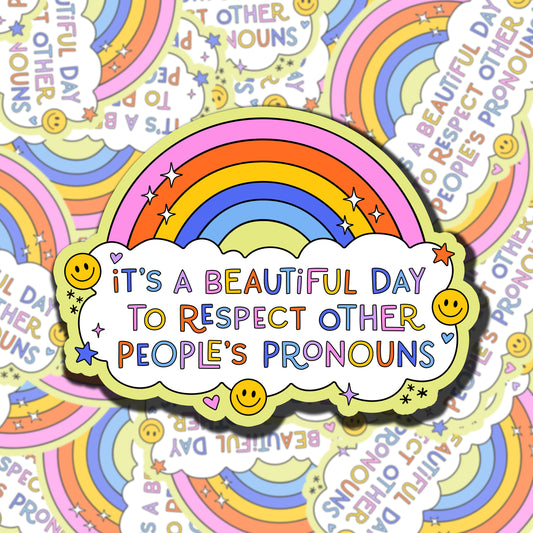 Respect Pronouns Sticker