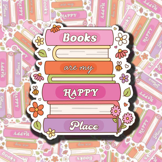 Books Are My Happy Place Sticker