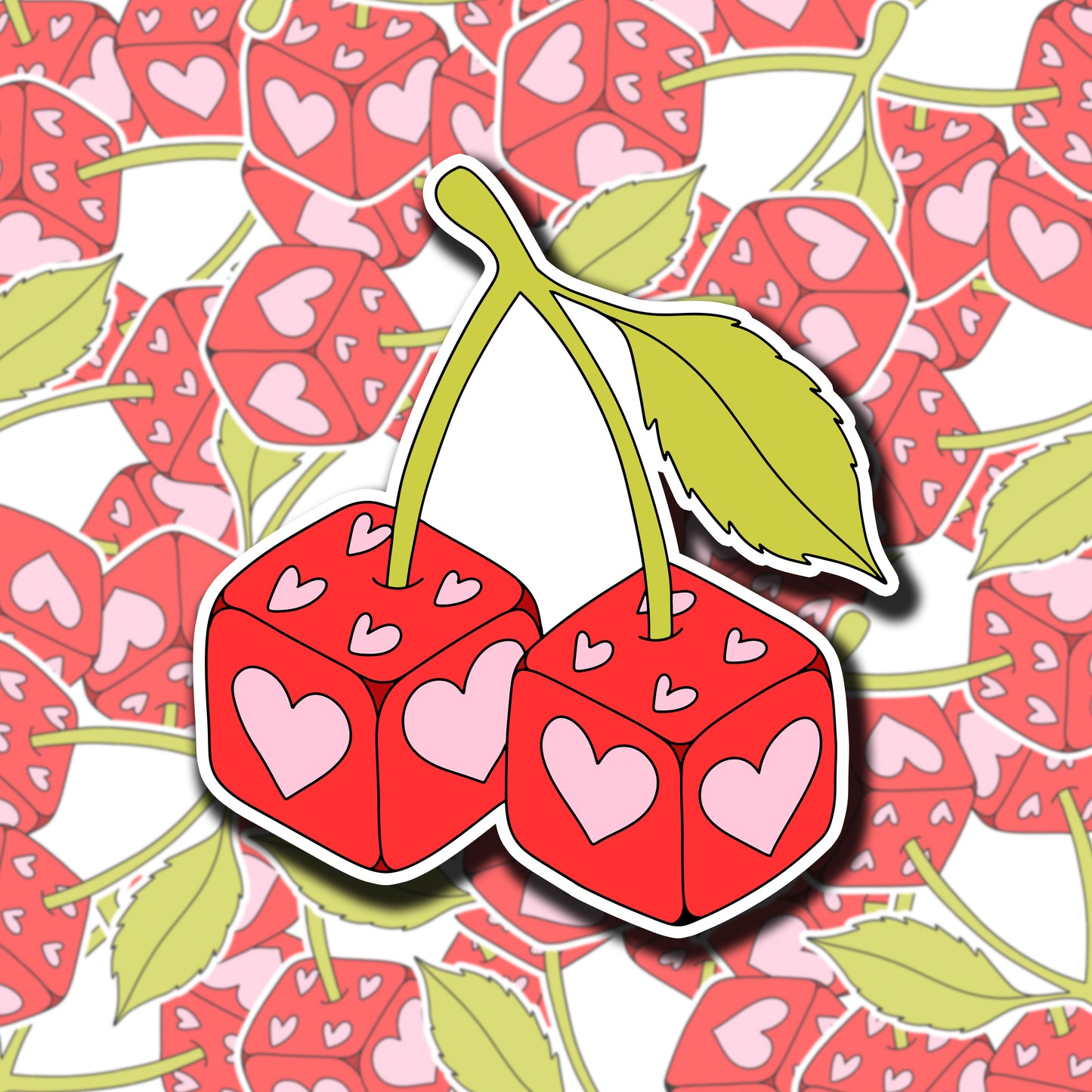 Cherry Dice Sticker