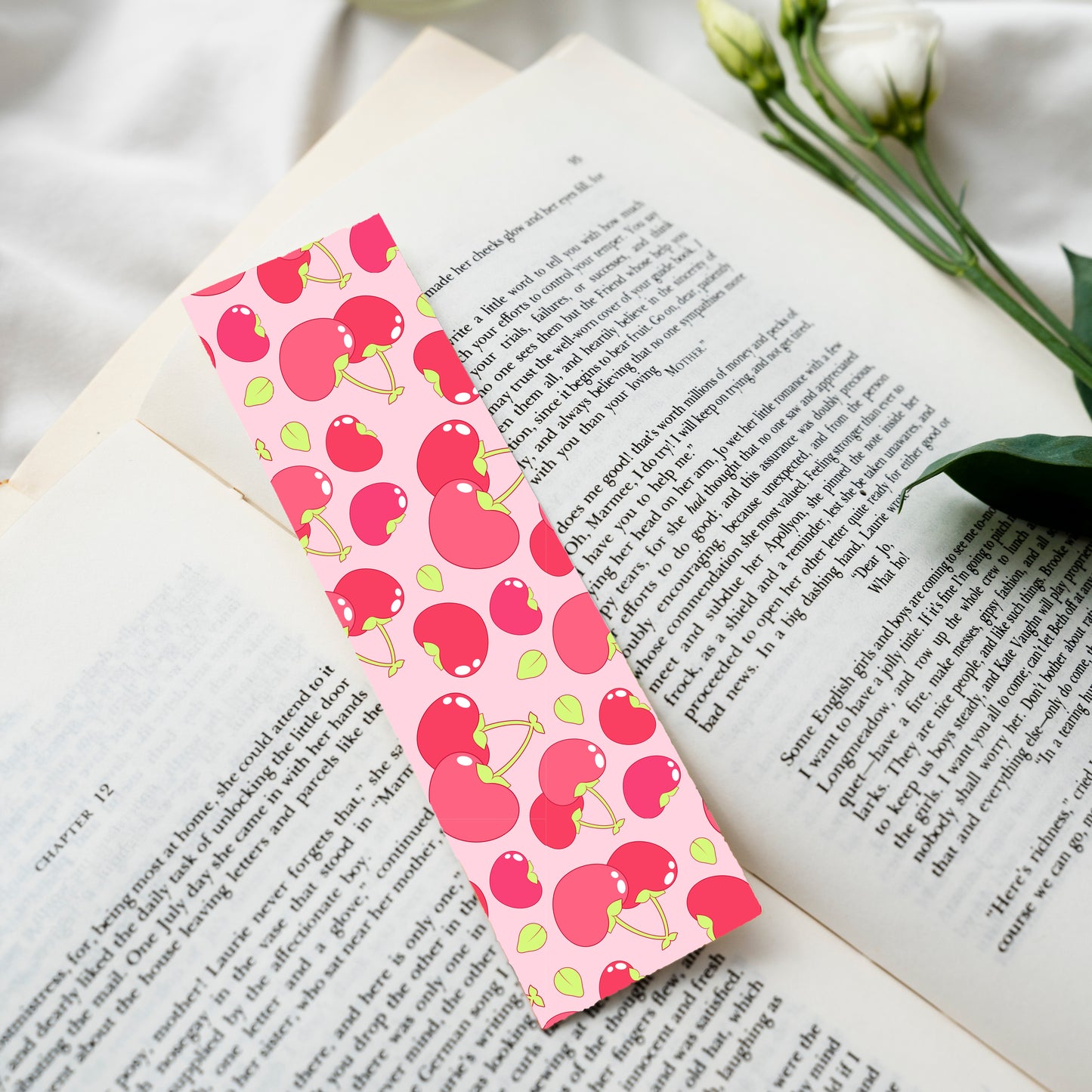 Heart Cherries Bookmark