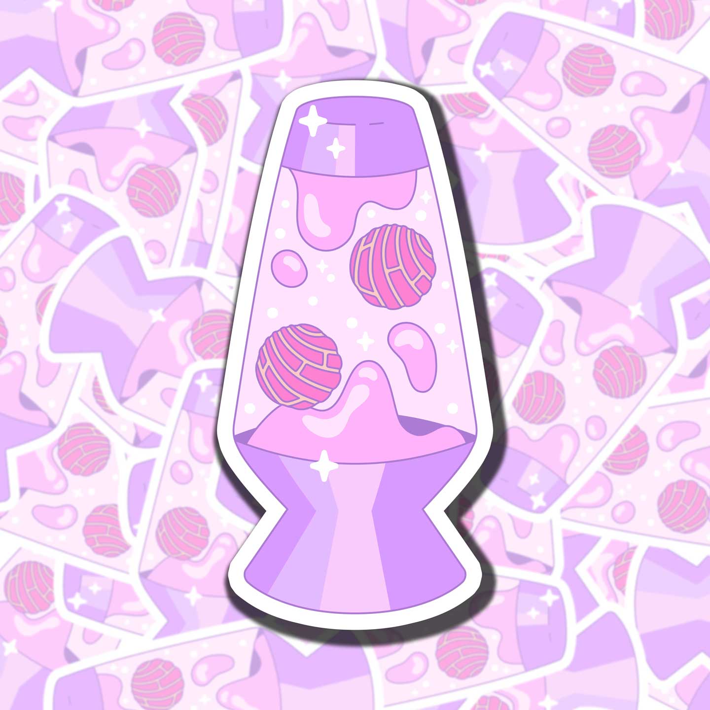 Retro Concha Lava Lamp Sticker