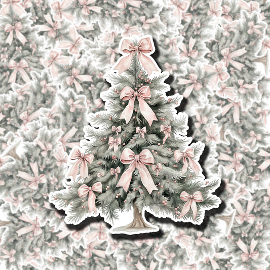 Coquette Christmas Tree Sticker (holographic)