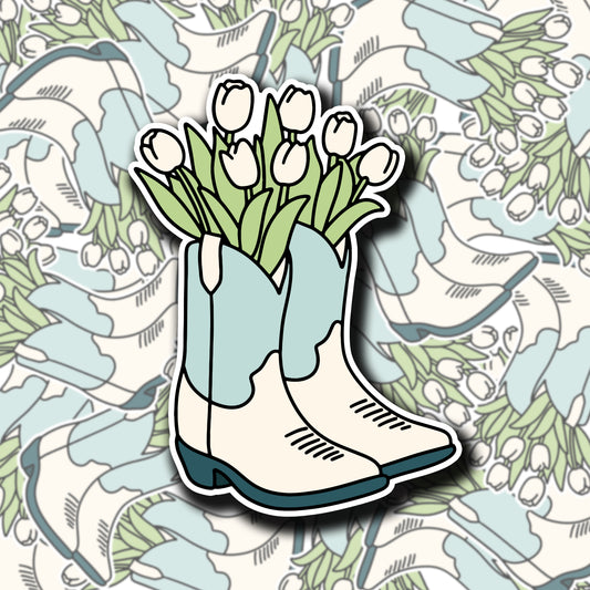 Cowboy Tulips Sticker