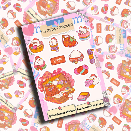 Crafty Chicken Sticker Sheet