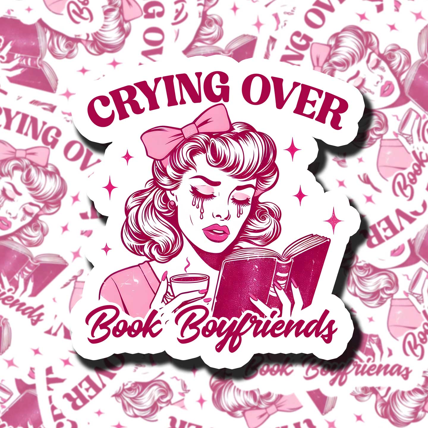 Crying Over Book Boyfriends Sticker