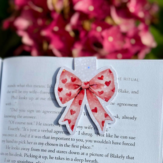 Pink Bow Magnetic Bookmark (holographic)