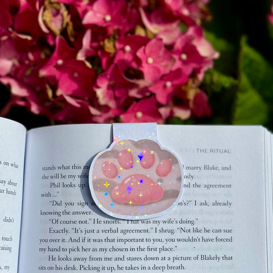 Brown Cat Paw Magnetic Bookmark (holographic)