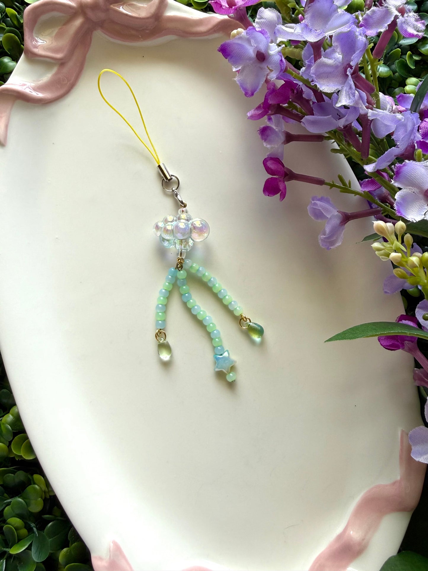 Green Rain Phone Charm