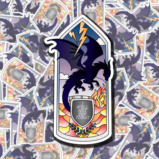 Fourth Wing Stained Glass Sticker