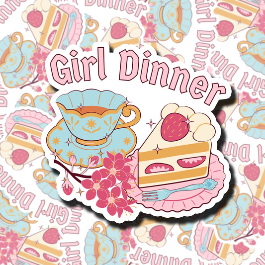 Girl Dinner Sticker