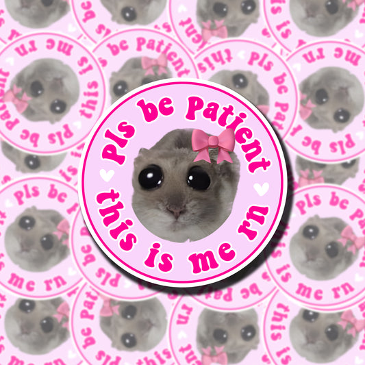 Pls Be Patient Sticker