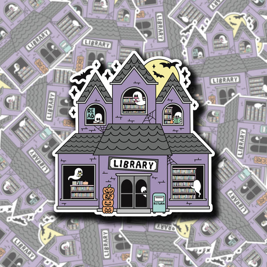 Haunted Library Sticker