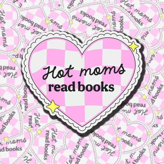 Hot Moms Read Sticker