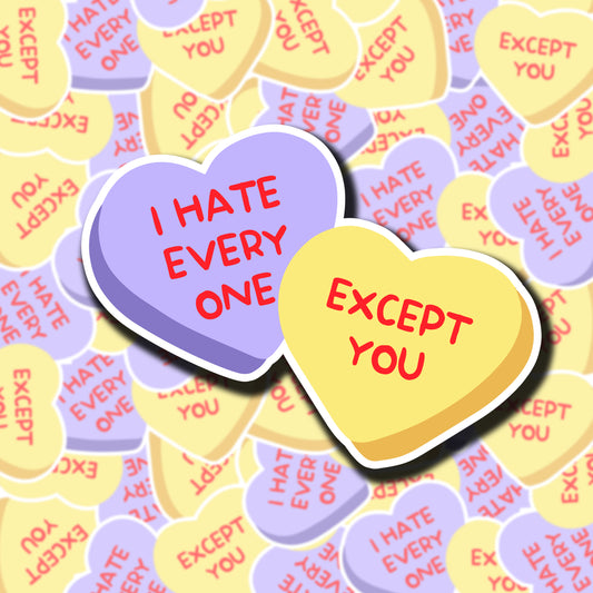 Anti-Valentine's Candy Hearts Sticker