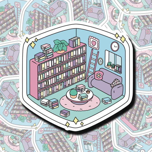 Isometric Library Sticker