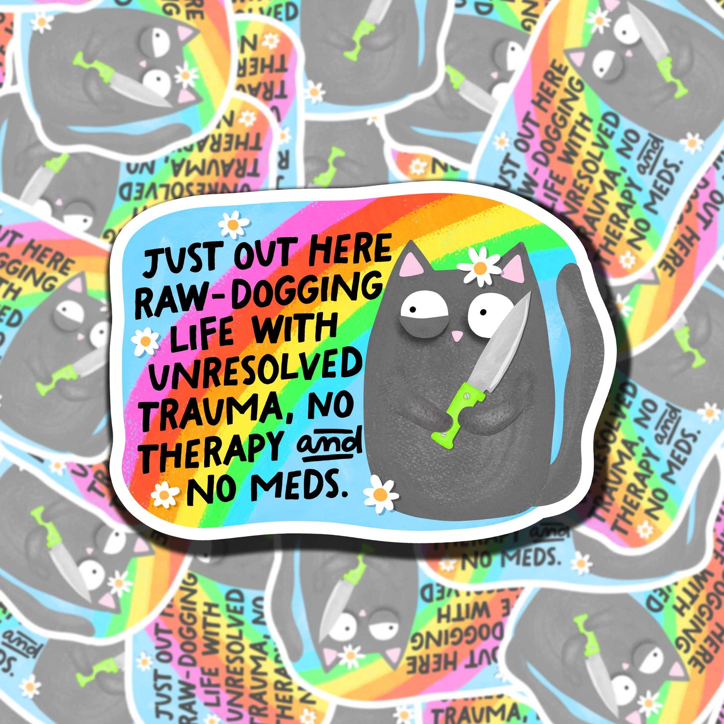 Raw Dogging Life Sticker