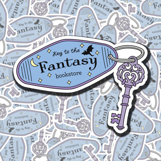 Fantasy Bookstore Key Sticker