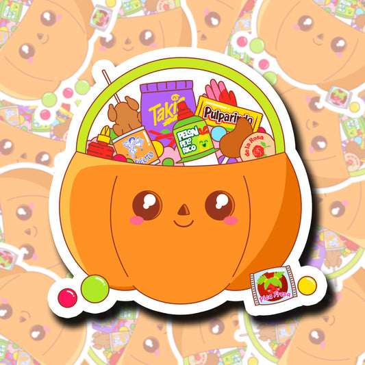 Mexican Candy Pumpkin Basket Sticker