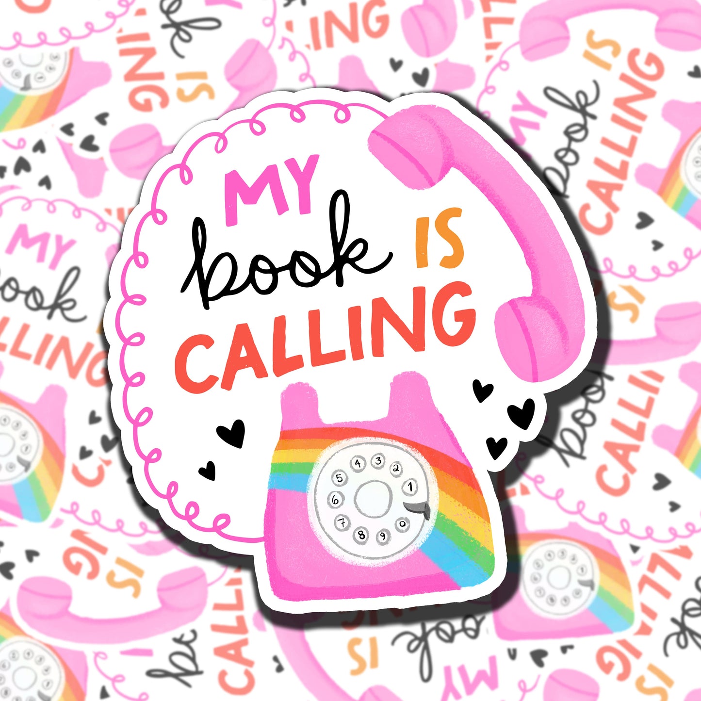 My Book Is Calling Sticker