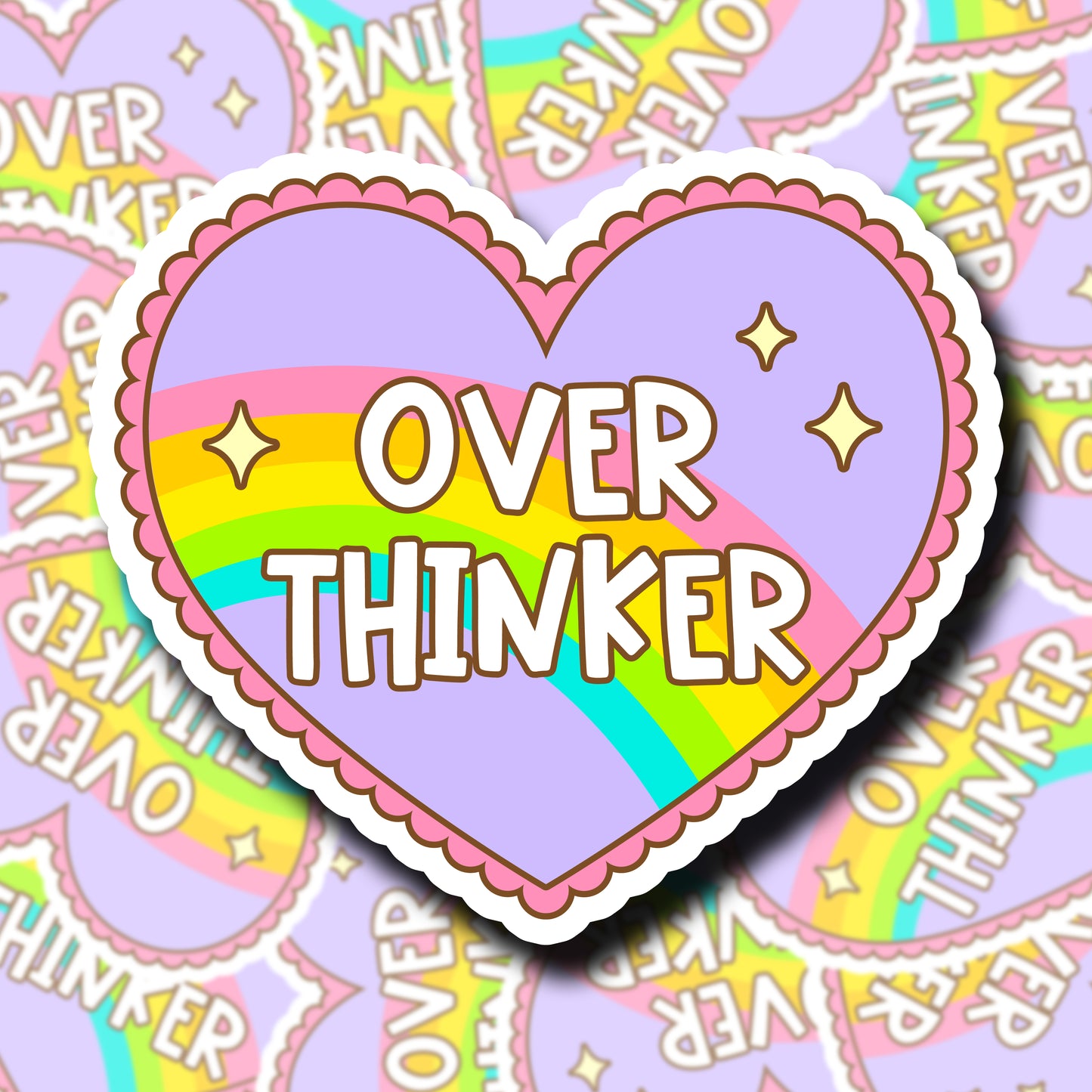 Overthinker Heart Sticker