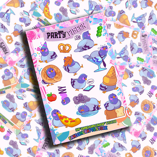 Party Pigeon Sticker Sheet