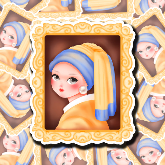 Girl With Pearl Earring Sticker